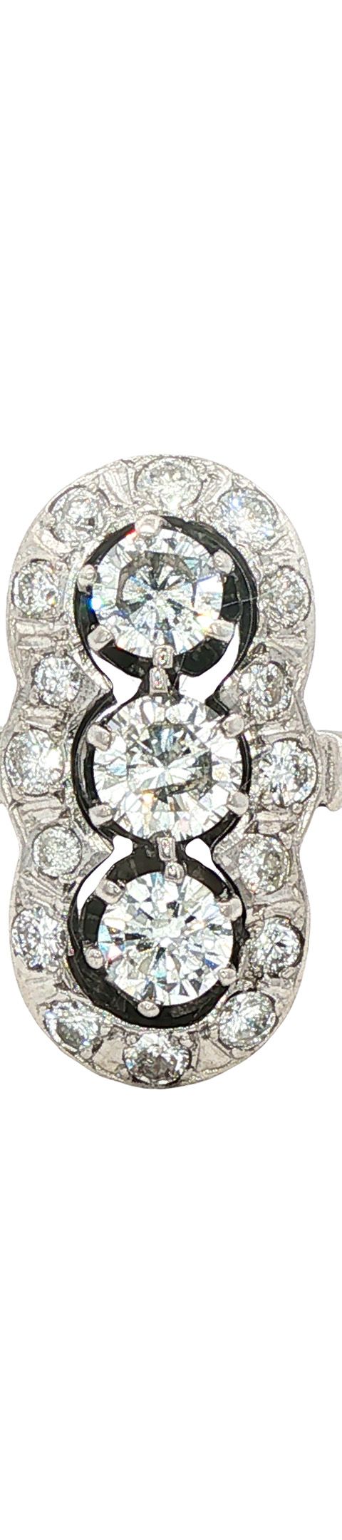 Vintage 14K White Gold Princess Ring with Diamond
